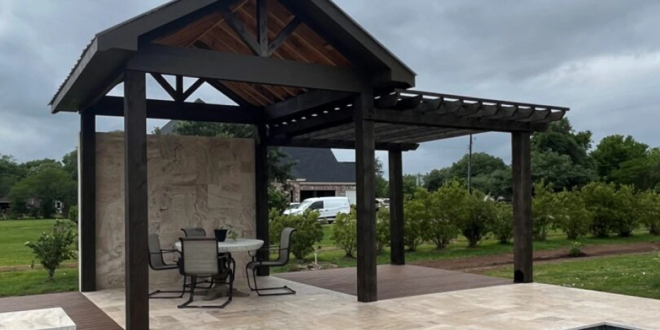 small black wooden patio